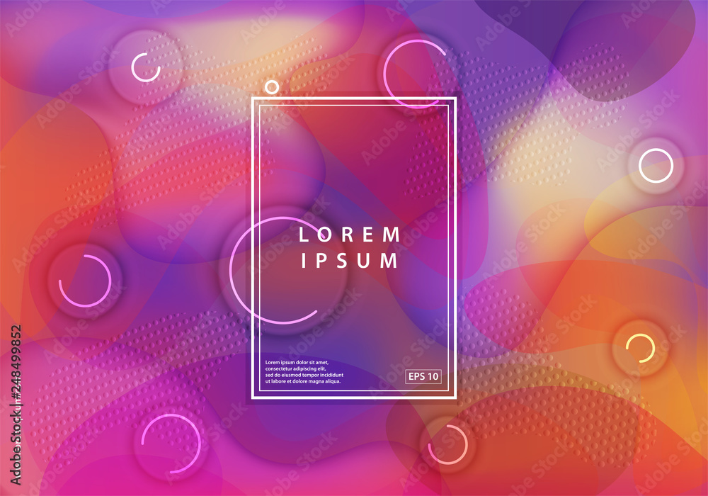 Leinwandbilder Modern colorful abstract geometric background. Fluid shapes abstract composition. Gradient vector background design. Eps10 vector.