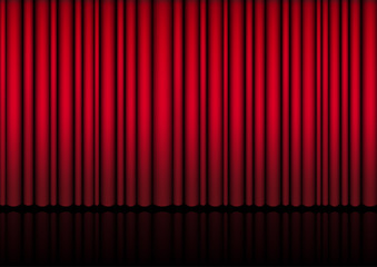 3D Mock up Realistic Red Curtain on Stage or Cinema for Show, Concert or Presentation background illustration vector