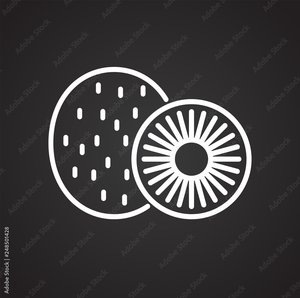 Poster kiwi icon on black background for graphic and web design, modern simple vector sign. internet concep