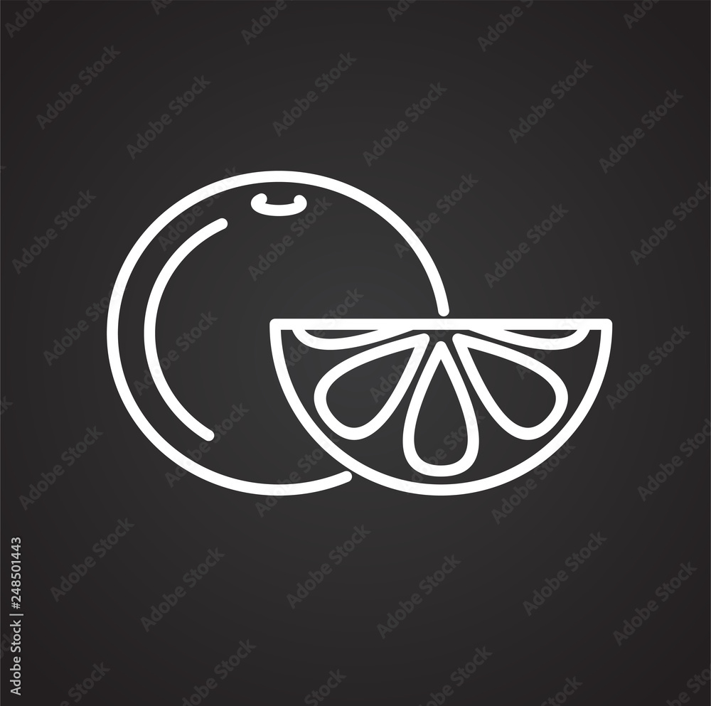 Poster orange icon on black background for graphic and web design, modern simple vector sign. internet conc
