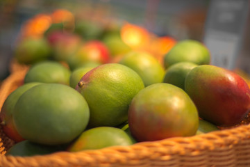 Mango on the counter of the store.