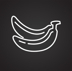 Banana icon on black background for graphic and web design, Modern simple vector sign. Internet concept. Trendy symbol for website design web button or mobile app