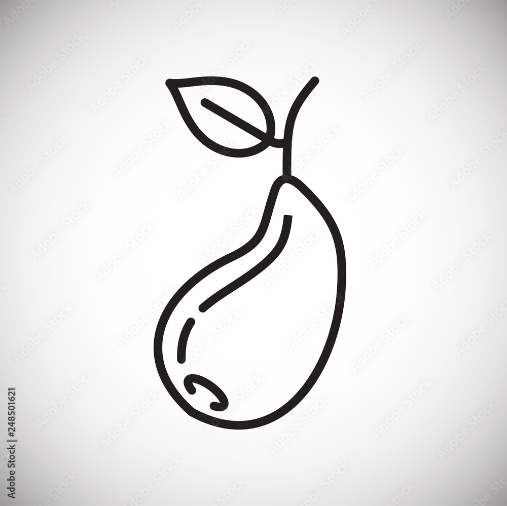 Poster pear line icon on white background for graphic and web design, modern simple vector sign. internet c