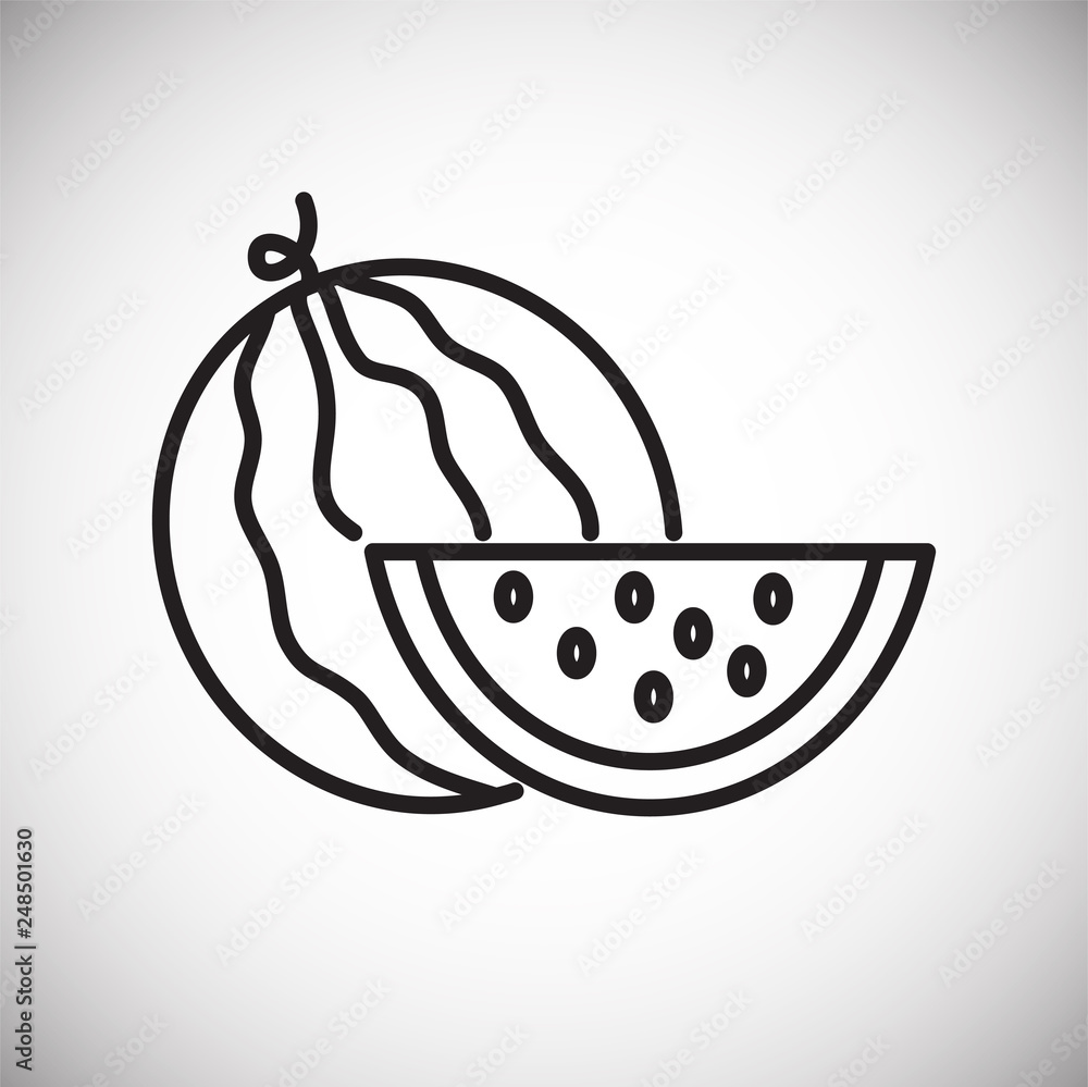 Poster watermelon icon on white background for graphic and web design, modern simple vector sign. internet 