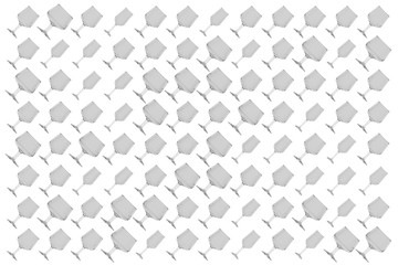 Plain background with bunch of empty glasses transparent. 3D rendering images.