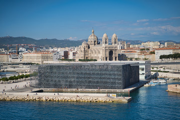 Marseille, France - AUGUST 16, 2018: view on MuCEM - Museum of European and Mediterranean...