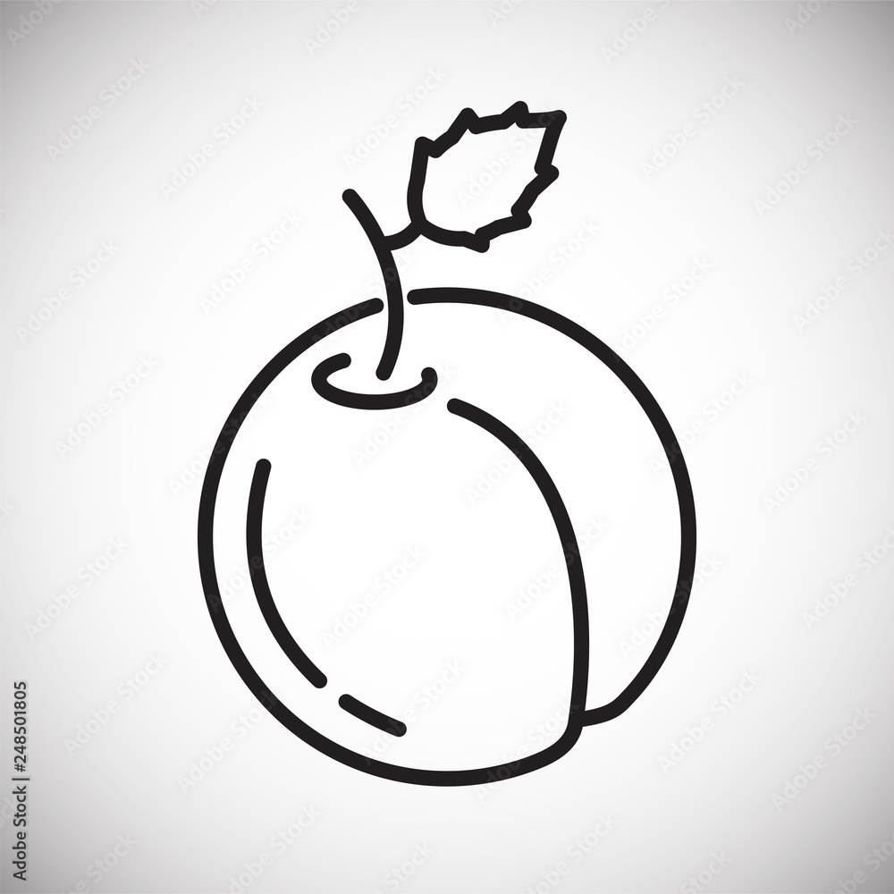 Poster peach icon on white background for graphic and web design, modern simple vector sign. internet conce