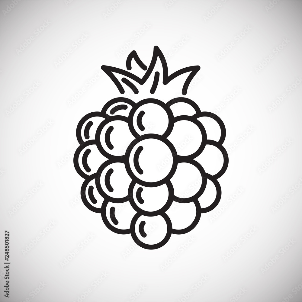 Poster raspberry line icon on white background for graphic and web design, modern simple vector sign. inter