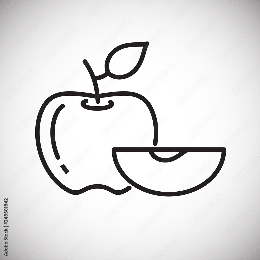 Poster apple line icon on white background for graphic and web design, modern simple vector sign. internet 