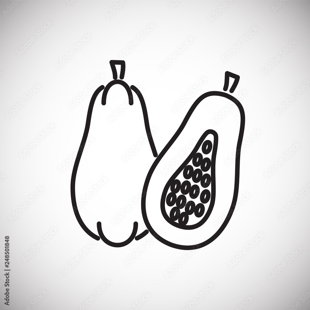 Poster papaya icon on white background for graphic and web design, modern simple vector sign. internet conc