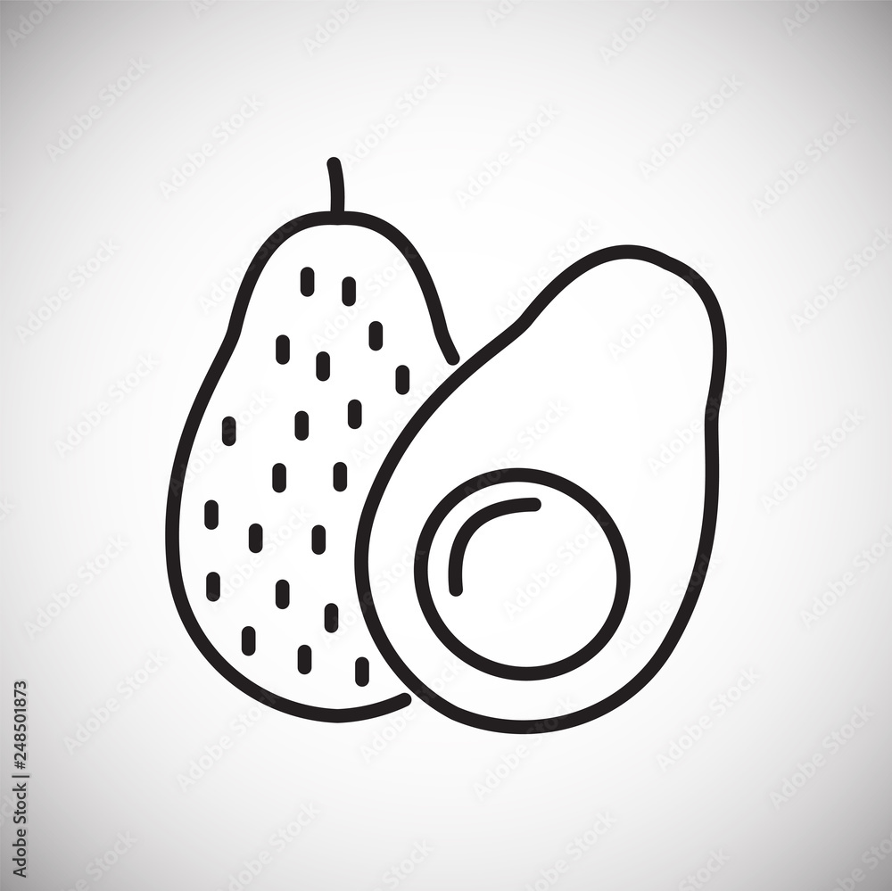 Poster avocado line icon on white background for graphic and web design, modern simple vector sign. interne