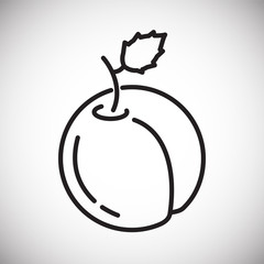 Peach icon on white background for graphic and web design, Modern simple vector sign. Internet concept. Trendy symbol for website design web button or mobile app