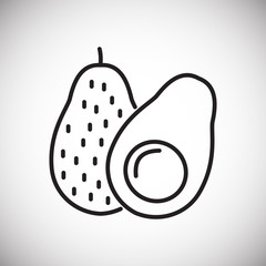 Avocado line icon on white background for graphic and web design, Modern simple vector sign. Internet concept. Trendy symbol for website design web button or mobile app