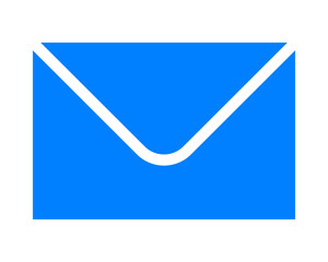 Mail symbol icon - blue simple, isolated - vector