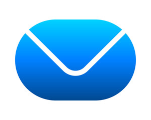 Mail symbol icon - blue gradient rounded, isolated - vector