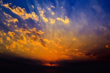 sunset in the sky