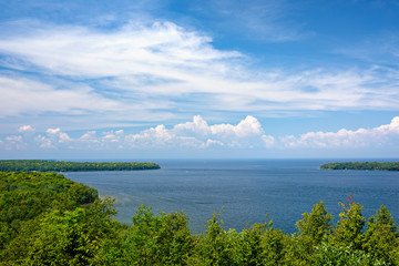 Fototapeta na wymiar View of Lake Michigan from Scenic Overlook