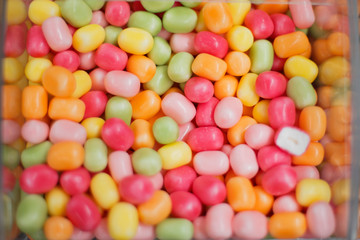 Candy on the counter of the store.