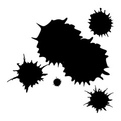 Black ink blot set, Drop black ink blot icon