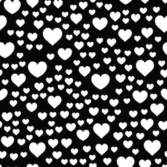 Hearts for Valentine's Day. Romantic feeling and love. Seamless vector EPS 10. Abstract geometric pattern. Multicolor Figures. Texture for print and Banner. Flat style