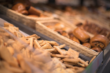 Fresh bread in the store.