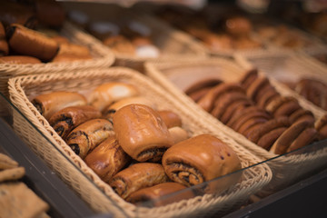 Fresh bread in the store.