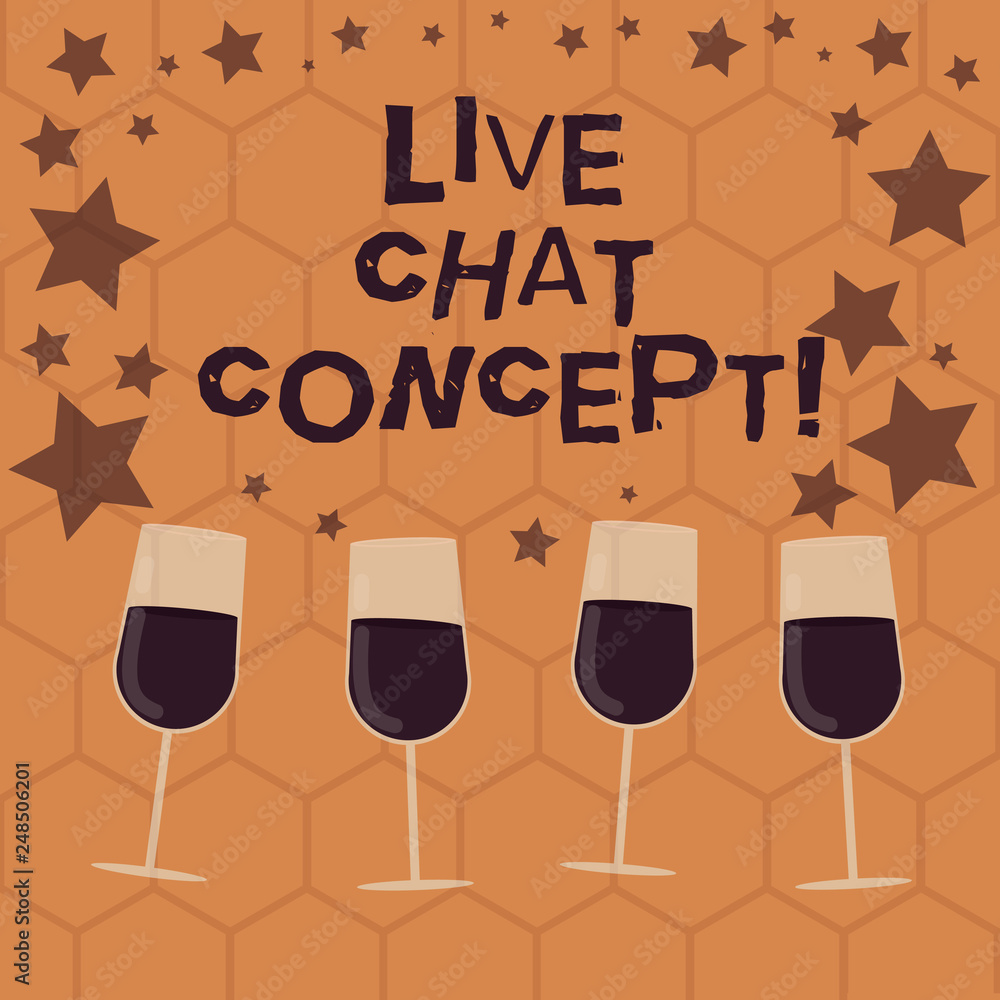 Poster writing note showing live chat concept. business photo showcasing web service that allows showing fr