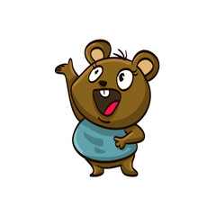 kid bear cartoon colorful funny animal
