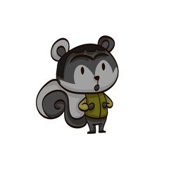 Obraz na płótnie Canvas grey squirrel cartoon colorful funny animal