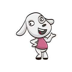 goat girl kid cartoon colorful funny animal