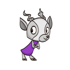 goat kid cartoon colorful funny animal