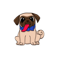 pug dog cartoon colorful funny animal