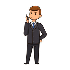 cartoon girl professional specialist director boss