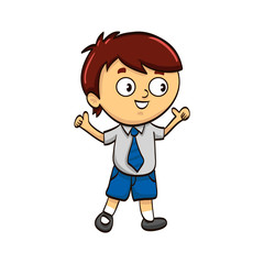 funny cartoon boy pupil