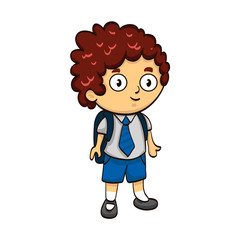 funny cartoon boy pupil