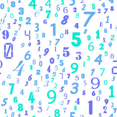 Numbers education, school concept. Seamless vector EPS 10 pattern. Flat style