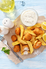 Fish and chips - traditional english fast food