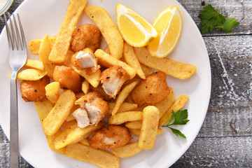 Fish and chips - traditional english fast food