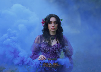 Casket Padora. Sad girl holds the evil gift of the gods - a box that is filled with evil. A woman...