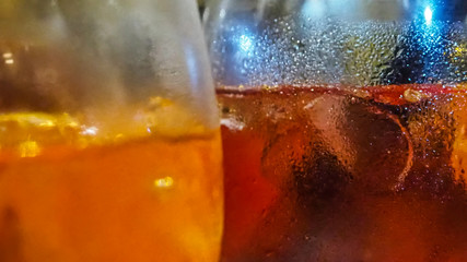 Close up of a freshly served aperitif glass