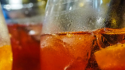 Close up of a freshly served aperitif glass