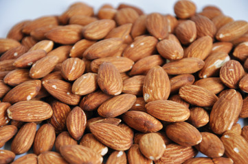 almonds isolated on white background