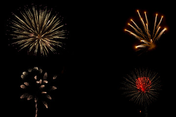 Abstract firework background with space.Firework collection.