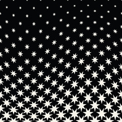 Geometric halftone vector pattern with stars. Usable as border, design element or background.