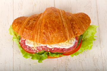 Croissant with salami