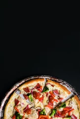 Foto op Plexiglas Hot homemade italian pizza ready to eat © Lena May