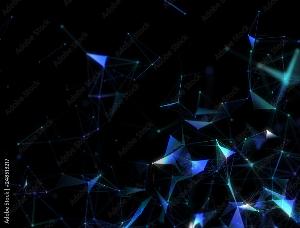 Poster 3d abstract digital technology background. futuristic sci-fi user interface concept with gradient do