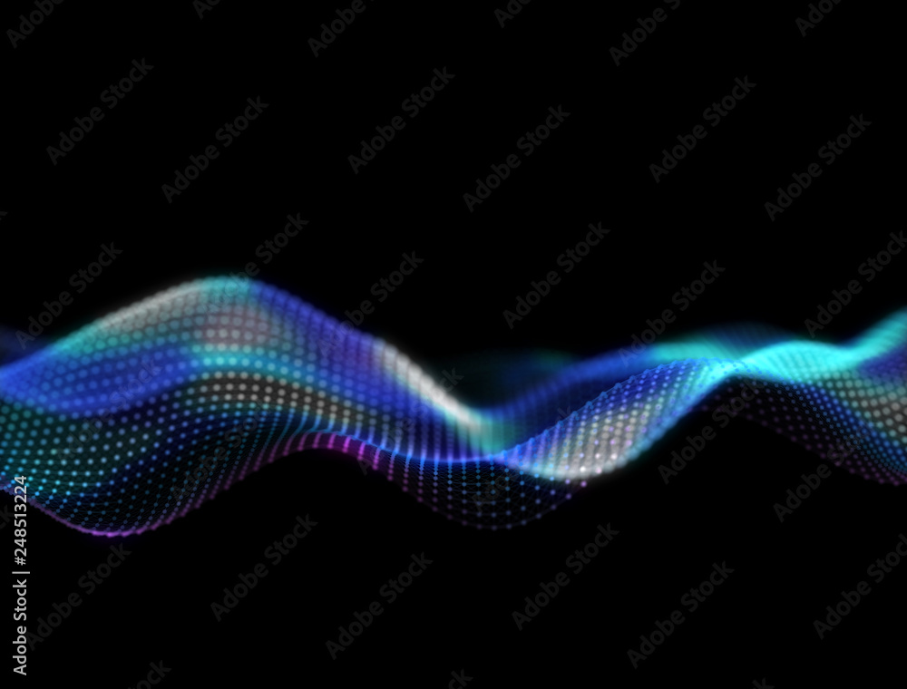 Poster 3d abstract digital technology background. futuristic sci-fi user interface concept with gradient do