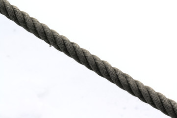 old rope on white background