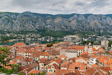 Naklejka na ściany i meble Cityscape of Kotor. Montenegro